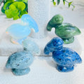 New Product Wholesale Natural Labradorite Crystal Carvings Pelican Animal Craft in Mixed Materials for Gifts