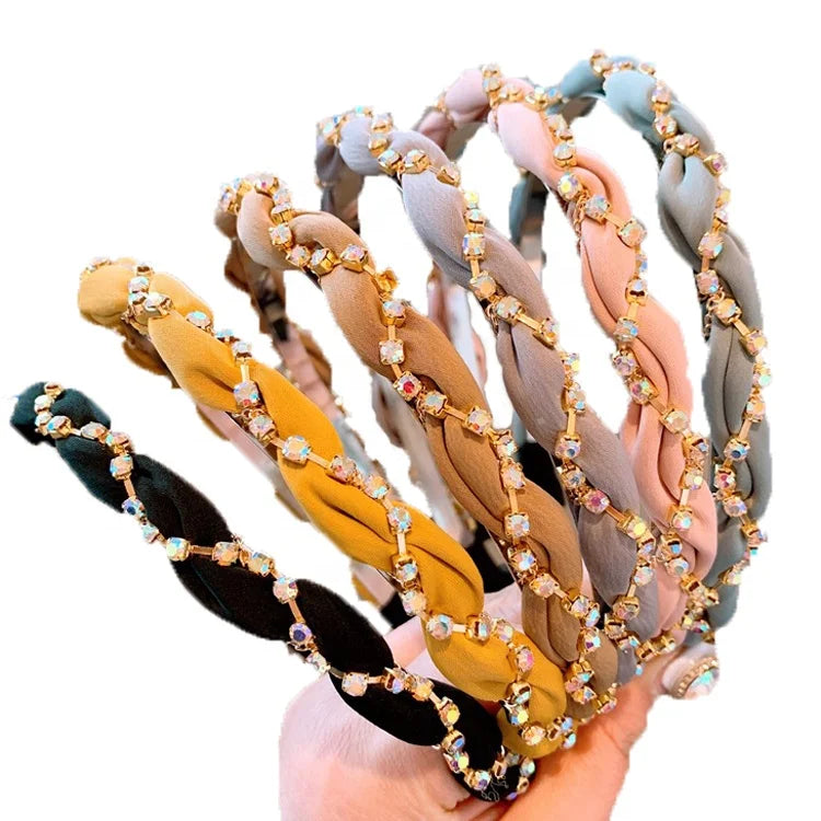 MIO New Girls Headband Handmade Hairband Luxury Pearl Crystal Head Wear Hoop Hair Band Accessories for Girls Women Lady