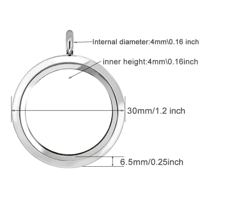Fashion Wholesales 30mm Alloy Plain Twist Screw Closure Locket Glass Memory  Floating Locket for Pearls Charms Locket