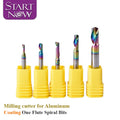 Startnow Coating Milling Cutters for Aluminium Alloy One Flute Spiral Bits End Mill Tungsten Carbide Engraving CNC Router