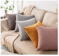 Solid Color Linen Throw Decorative Pillow Case18x18 Inch Square Cushion Cover