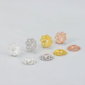 100% 925 Silver Beads Cap Hollow Flower Bead Caps Sterling Silver DIY Jewelry Accessories Bead Caps
