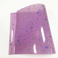 Sample for Free Holographic Starry Foiled Pastel Pvc Glitter Transparent Color Faux Leather for Cosmetic Bags