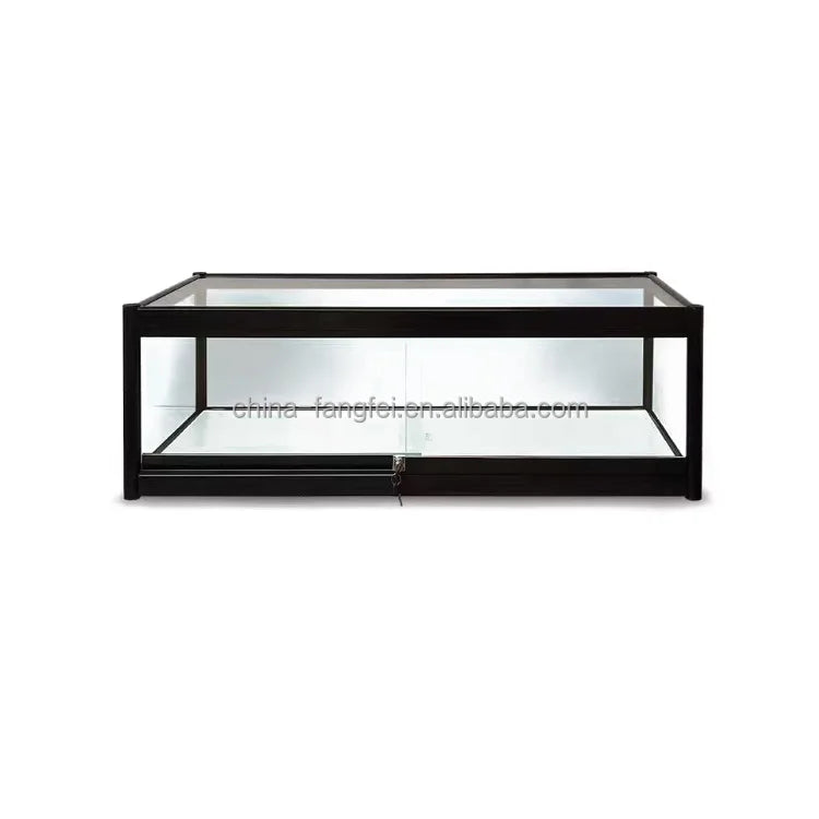 Chuimei CHM-AG02 Custom Iron Retail Shop Counter Display Round Glass Cabinet Transparent LED Light Rustproof Customized Size