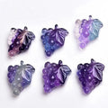 Ready to Ship Natural Handmade Quartz Crystal Crafts Color Fluorite Grape Crystal Necklace Pendant