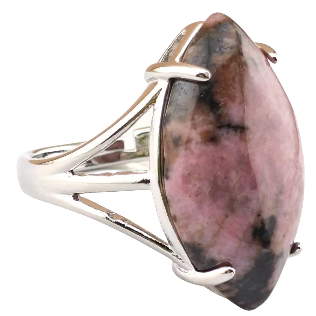 Custom Waterproof Silver Rhodochrosite Rings Horse Eye Eternal Jewelry Stone Ring Engagement Rings Natural for Women Men Girls