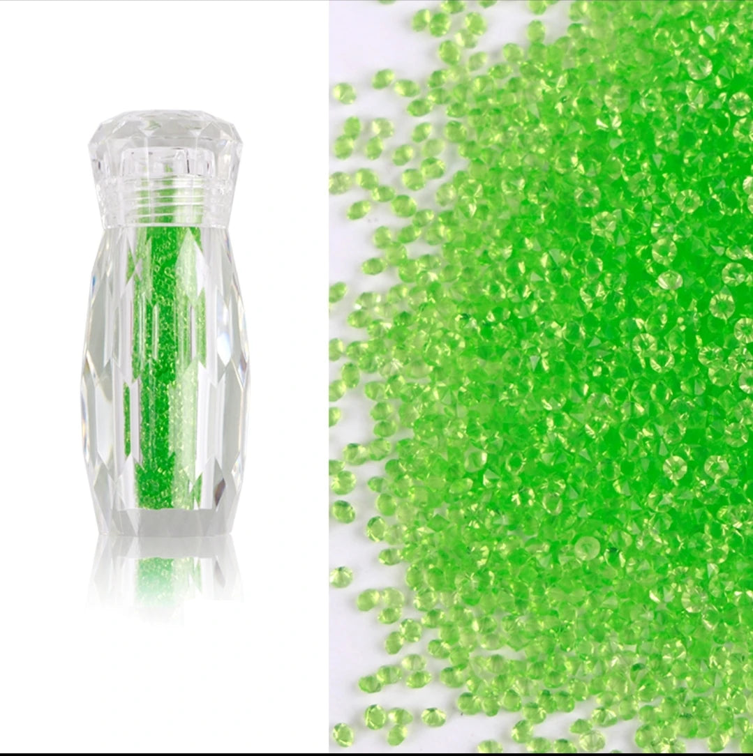 Factory 1.2mm Mini Glass Nail Rhinestone Peridot Micro Strass Glitter Crystal Diamond Nail Art Decoration DIY Manicure