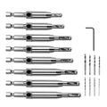 16pcs High Speed Steel Self-Centering Drill Bit Set with 1 Hex Key Replacement Drill Bits for Woodworking Window Door Hinges