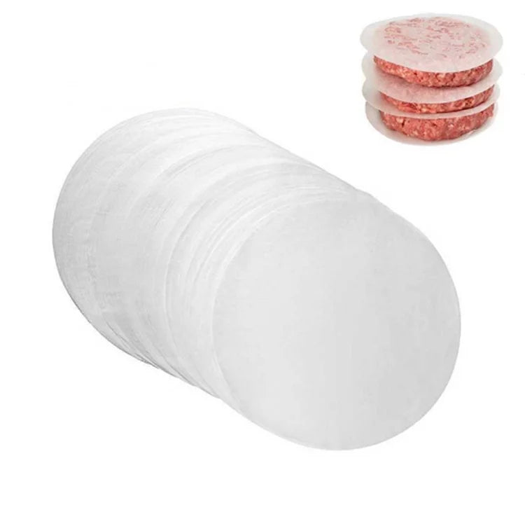 13cm Specialty Paper Non-Stick Patty Paper 40gsm Thickness Coated Food Grade Wax Hamburger Press Bread Baking Parchment Cookie