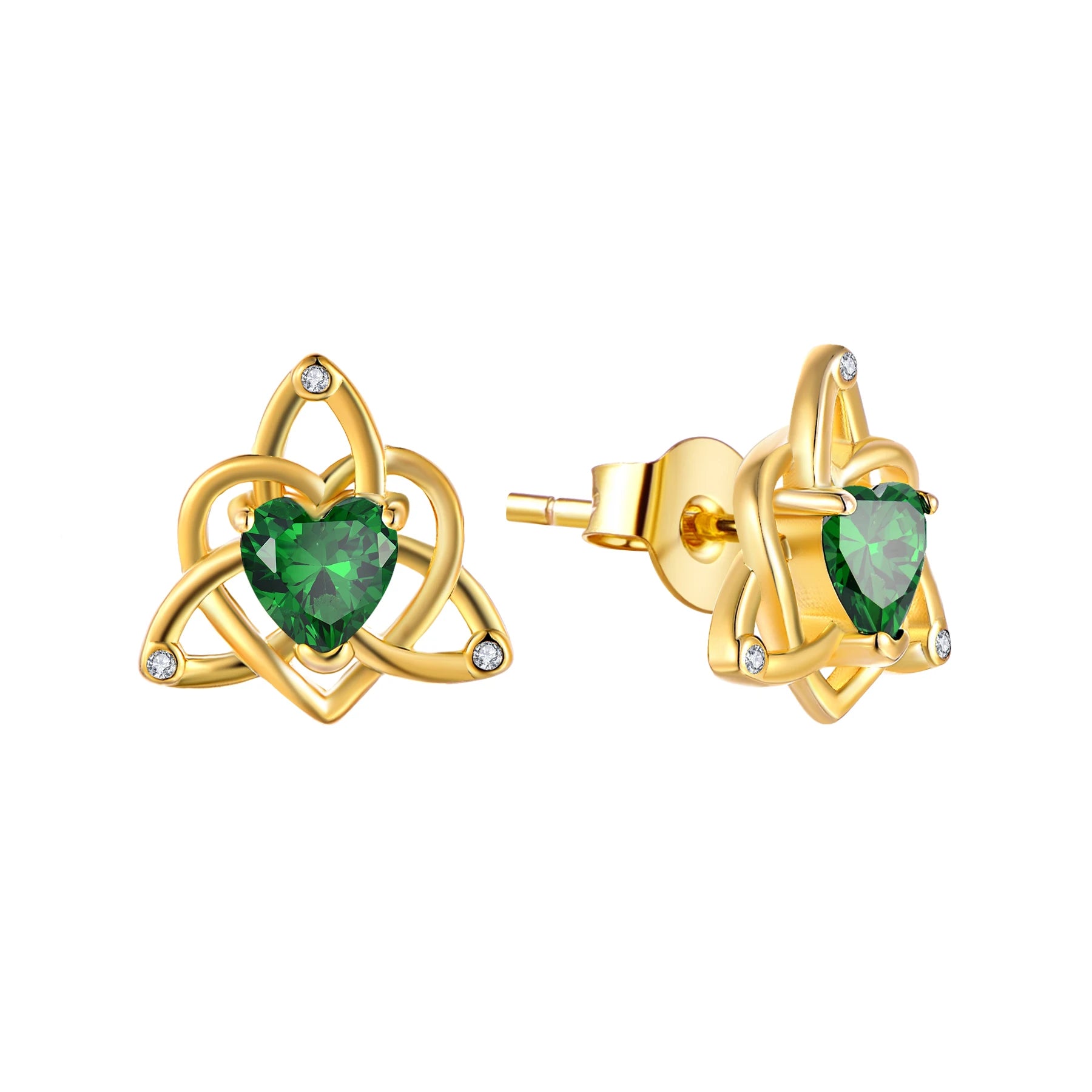 Wholesale Fashion18k Gold Plated S925 Fine Silver Sterling Heart Stud Earrings for Women Jewelry Gift Allergy Free