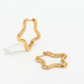 Fenny 18K Gold-plated Wholesale Cute Delicate Heart Pentastar Linellae Shaped Huggie Stainless Steel Earring for Women