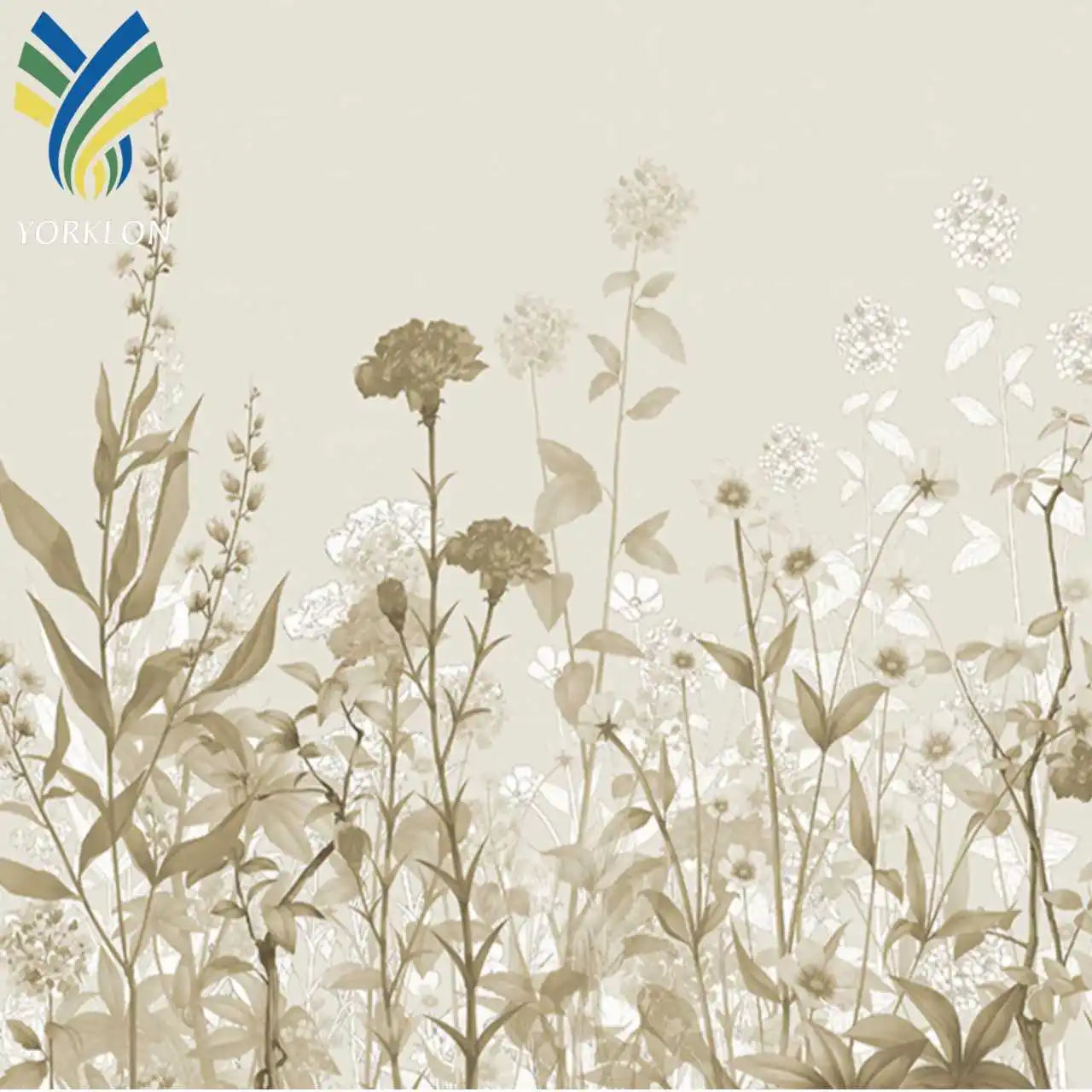 YKEAX 303 Modern 3D Floral Flowers Design Digital Printing Mural Wallpaper Luxury Fabric Walls Waterproof Soundproof Office Use