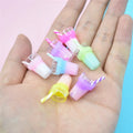 Gradient Juice Cup Drink Resin Charms for Diy Jewelry Making Earrings Pendant Doll House Miniature Food Phone case Decoration