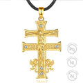 Merryshine 18k Gold 925 Sterling Silver I love Jesus Dainty Gold Double Crucifix Cross Pendant Necklace Jewelry for Men