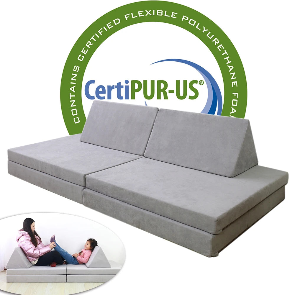 2021 Hot Selling Reclining 6pcs/set Playing Tatami Convertible Sofa Cushion Extendable Couch Sectional for Kids Adults Leisure