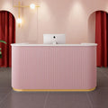 Customizable Modern Luxury MDF Reception Desk Wholesale Wood Office Furniture Front Counter for Spa Nail Salon Office Building