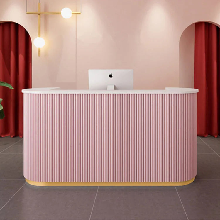 Customizable Modern Luxury MDF Reception Desk Wholesale Wood Office Furniture Front Counter for Spa Nail Salon Office Building