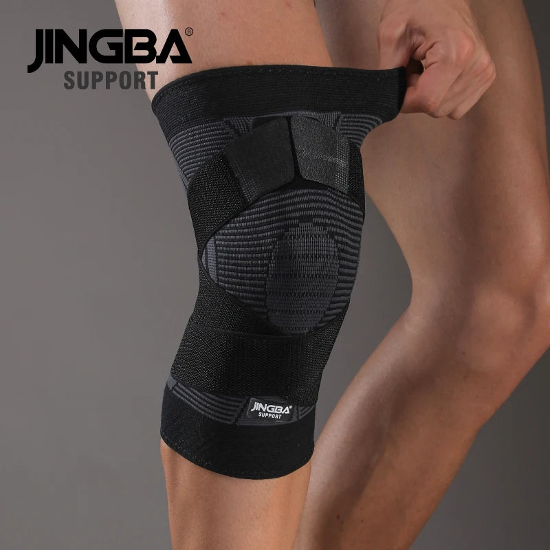 JINGBA Factory Price Breathable Nylon Sports protection Knee Pads Bandage Basketball Sports Protective Knee Belt Knee Support Br