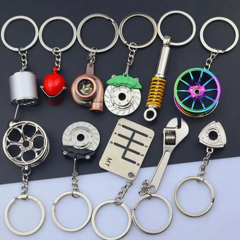 Fashion Custom Automotive Car Parts Turbine KeyChain Auto PistonDisc Brake Rotor Turbo Metal Keychain for Promotion Gift Keyring