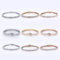 Starsgem 14k White Rose Yellow Solid Gold Colorful Moissanite Bracelet Ice Out Diamondshine Claw Set Tennis Bracelet for Women