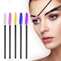 Pinky Leem Wholesale Mascara  Brushes Eye Eyelash Keychain Eco Friendly clear Handle Black pink Reusable Silicone Mascara Wands