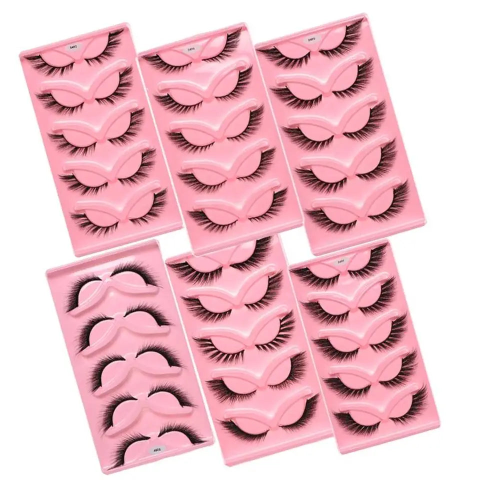 2023 New Design Foxy Winged Cat Eye Lashes Angel Wing Faux 3d Mink Eyelashes Private Label Full Strip Eyelashes False Eyelashes