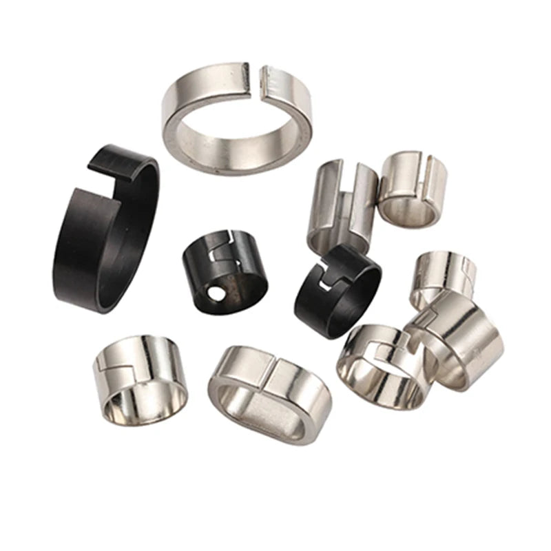 Factory Direct Round 304 Stainless Bushing with Retaining Clip Nickel Plated Precision ID OD Tolerance OEM ODM Supply