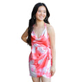 KY Summer Satin Halter Wrap Elegant Dress for Party or Club Satin Mini Dress