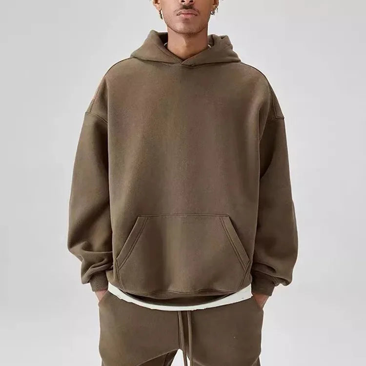 OEM ODM Free Sample 80% Cotton 20% Polyester Eco-Friendly Pullover Hoodies No Pockets Double Inline Hoody French Terry Heavy