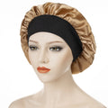 Wholesale Custom Two Tone Head Cover Adjustable Satin Cap Wide Elastic Band Night Sleeping Cap Satin Hair Bonnets for Sleeping