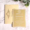 Custom Saudi Arabia Design  White Foil Text Gold Mirror Acrylic Invitations With Envelope Luxury Invitation Card Wedding