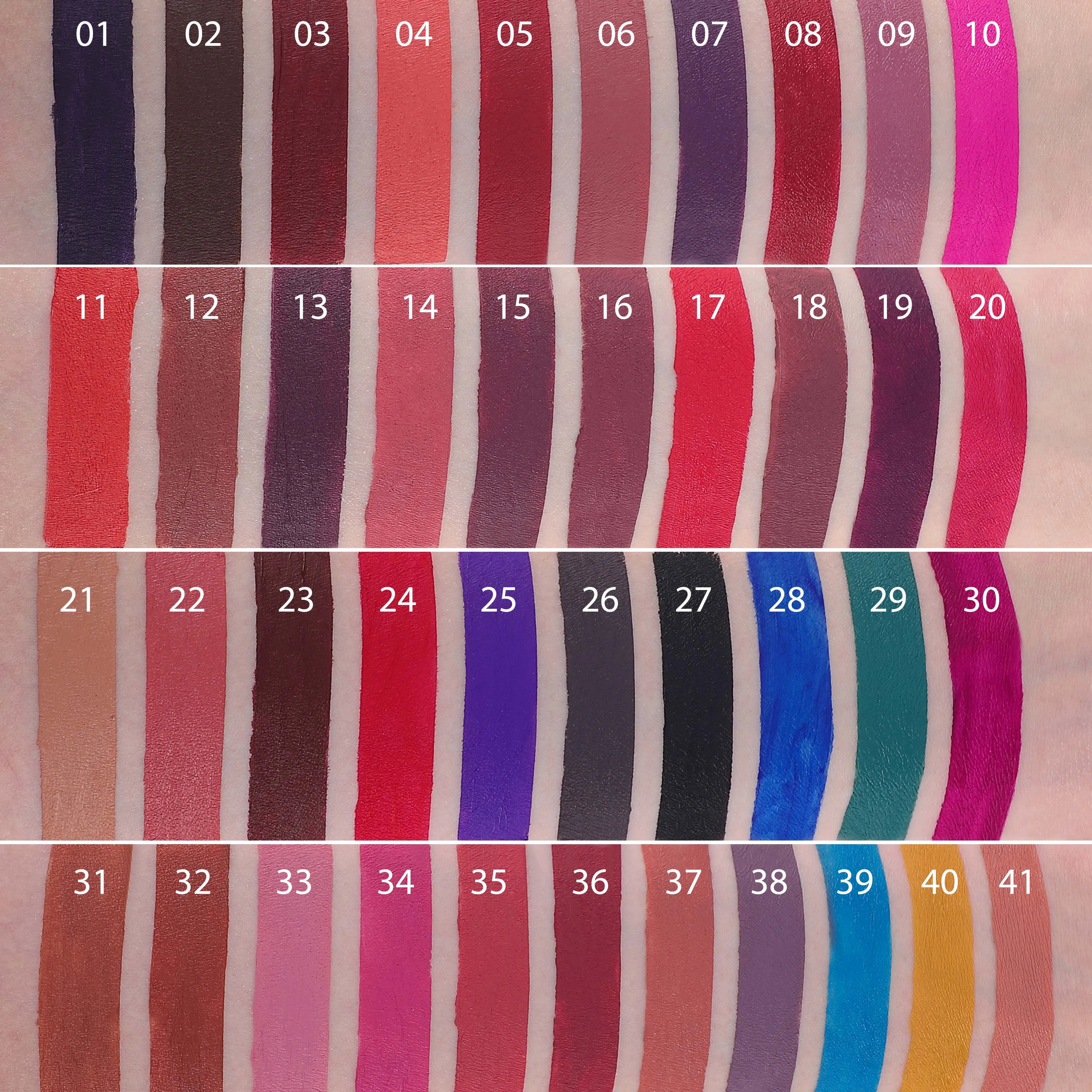 41 Color Custom Private Label Matte Lipstick Waterproof Long Lasting Natural Vegan Vegan Matte Liquid Lipstick