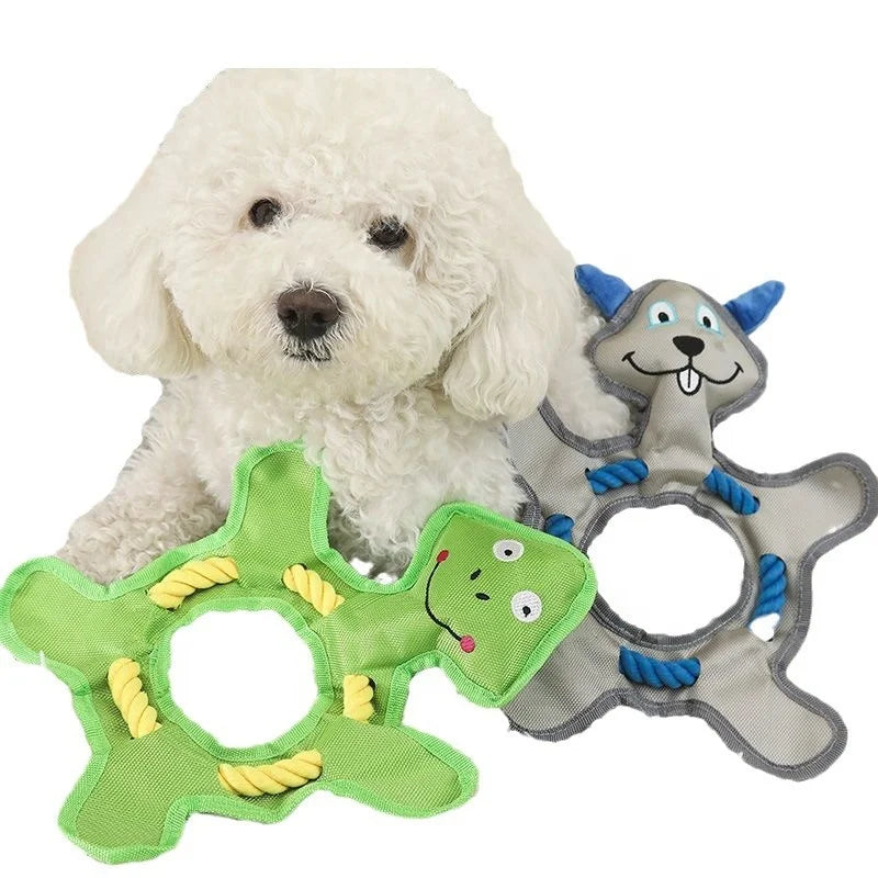 Cotton Oxford Cloth Rope Chew Pet Toy Novelty Flying Disc Interactive Training Toy for Dogs Durable Bite-Resistant Cartoon Knots