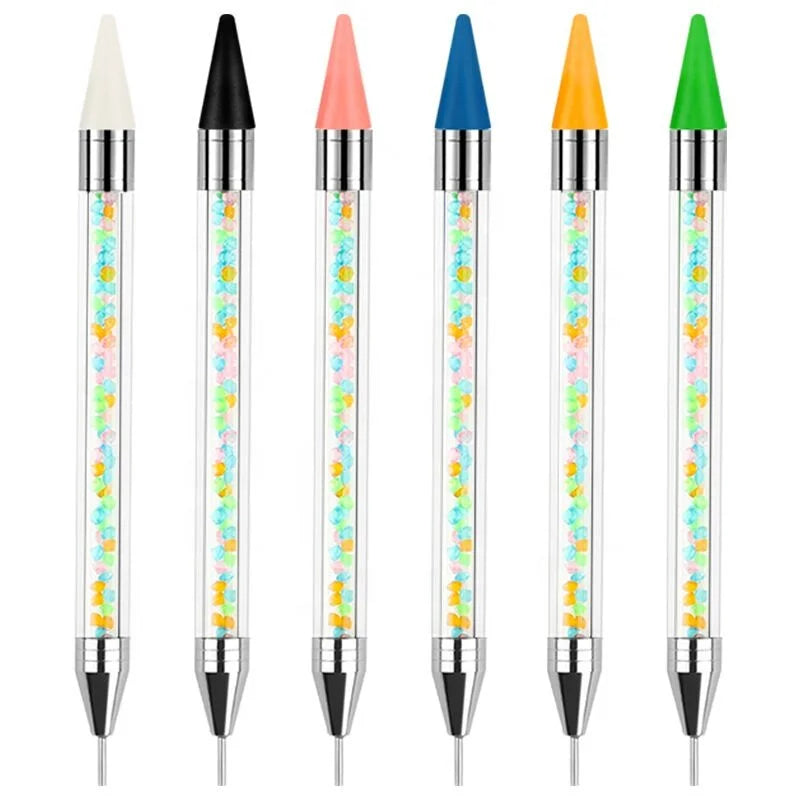 Double Head Nail Art Pen Rhinestone Nail Manicure Waxing Pen Art Dotting Pen Tools Nails Dotting Tool