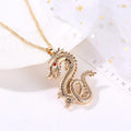 Fashion Long Chain Necklace Dragon Pendant Necklace Gold Dragon Necklace QW18020573
