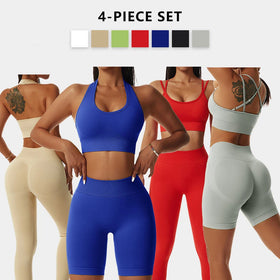 High Waist Women Gym Sports Wear Workout Set Custom Logo Seamless Butt Lift Fitness Yoga Set
