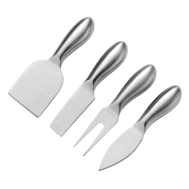 Factory Direct Sales Stainless Steel Cheese Shaver Spreader Fork Silver Eco-Friendly LFGB Certified Custom Logo Knife Set Home