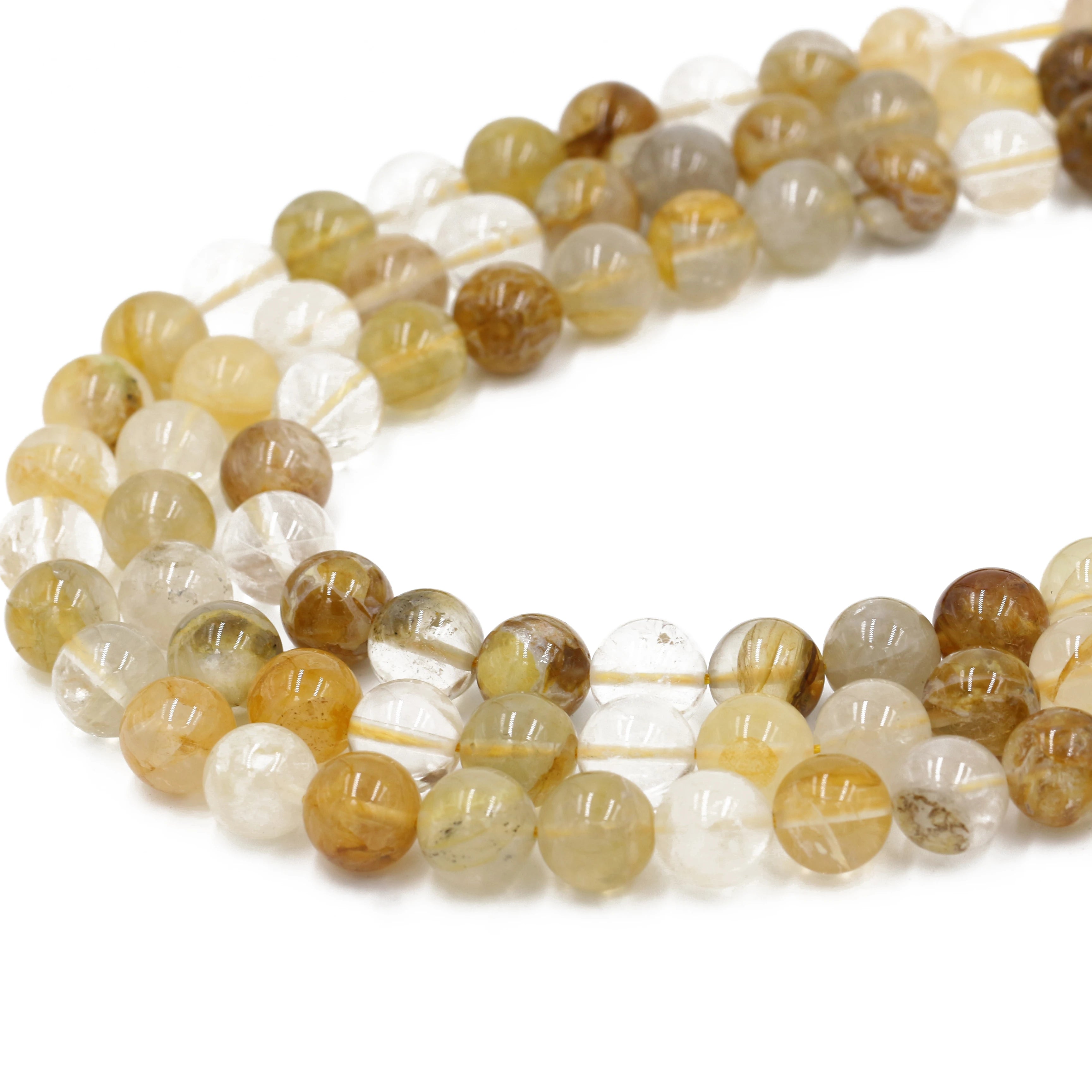 Wholesale Natural Citrine Gemstone Beads 4/6/8/10/12mm Stone Beads for Bracelet and Necklace