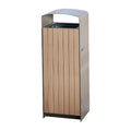 Outdoor Patio Wooden Garbage Receptacle Trash Can Outside Garden Street Decorative Recycle Waste Bin Public Normal Dustbin