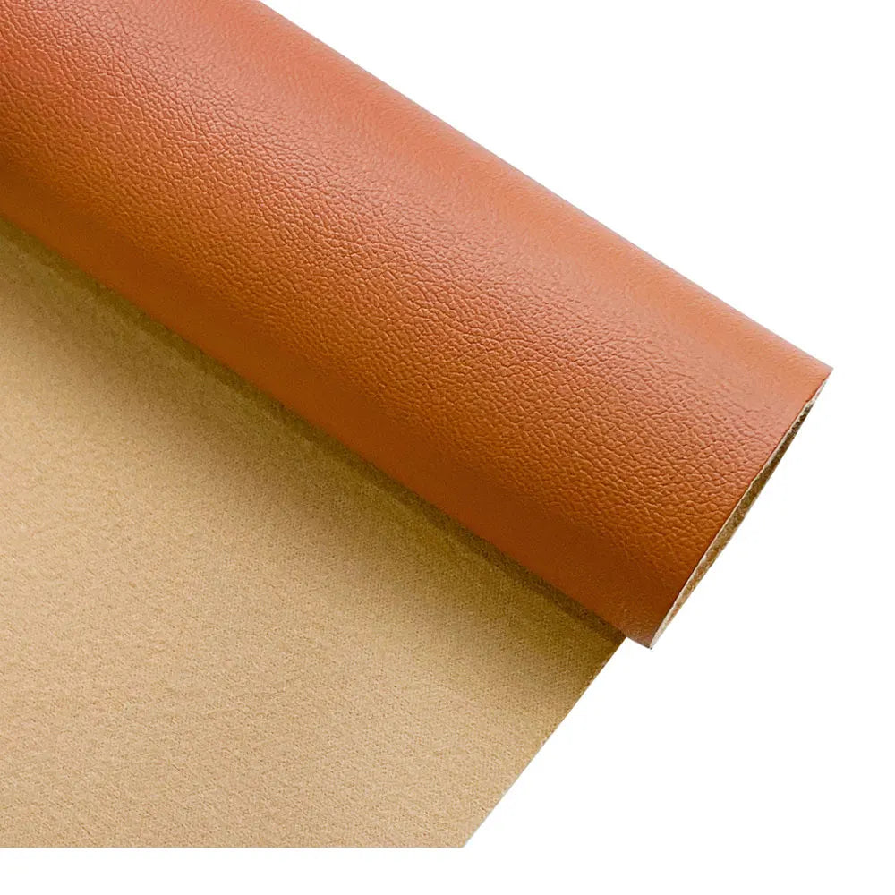 Hot 0.9mm Solid Color Leather Litchi Grain Brushed Sueded Backing Faux Leather Sheets Embossed Pu Synthetic Leather