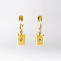 18K Gold Plated Stainless Steel Jewelry Square Eight Pointed Star Zircon INS Accessories Earrings E211333