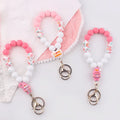 Custom New Creative Cute Dwarf Love Silicone Beads Wristlet Keychain Bracelet for Mom