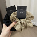 IVANHOE New Style Hollow Lace Hook Flower Solid Color Hair Band Ponytail Large Hair Scrunchies Vintage Fabric Hair Rope