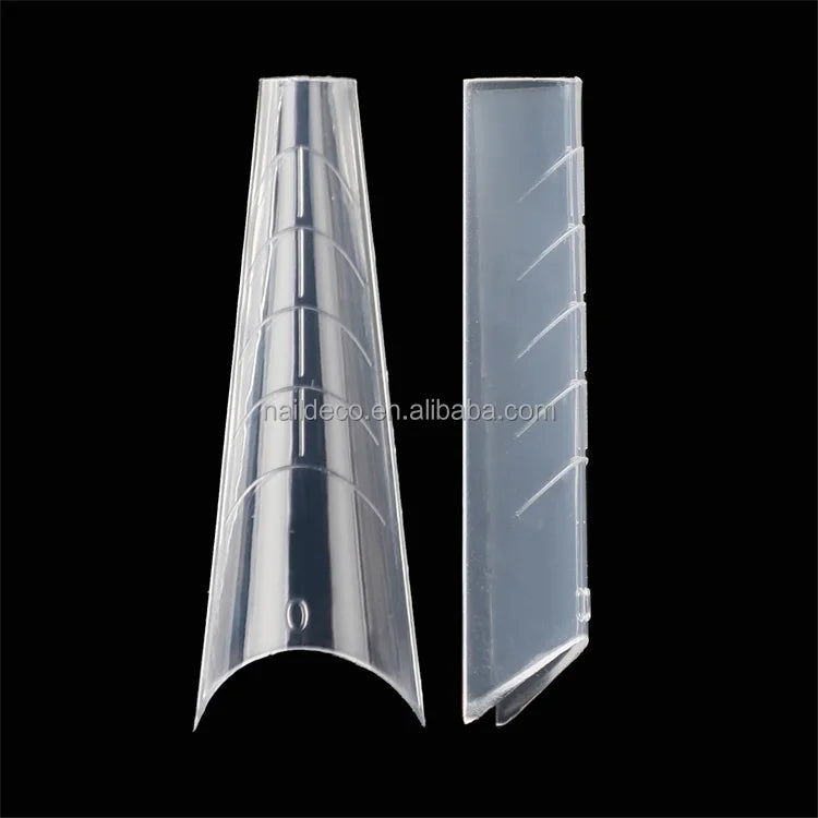 2026 Half Cover Nail Form Deep C-curve Coffin Poly Fingernail Gel Dual System Extension Professional 120pcs/box