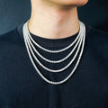 Wholesale Bulk Men 925 Sterling Silver 4mm Iced Out Vvs Round Lab Grown Diamond Mossanite Moissanite Tennis Chain Necklace