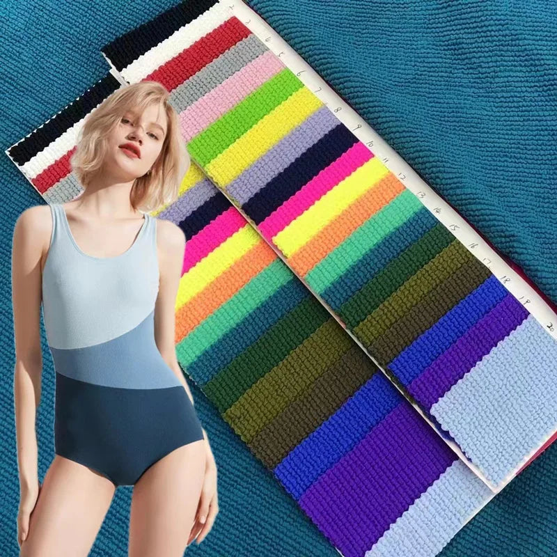 In Stock 4 Way Stretch Crinkled Texture Nylon Spandex Seersucker Fabric for Swimsuit