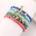 2025 Crystal Hot Sale Gold Plated Gesture Charm Elastic Bracelet Natural Stone Crystal Beaded Bracelet for Women Jewelry