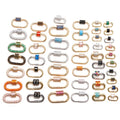 Factory Customized Multiple Colors Gold Plated Oval Shape Zircon Screw Lock Carabiner Clasps for Jewelry Making
