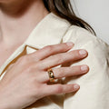 Joolim Jewelry Wholesale 18K Gold Plated Irregular Wrinkle Stainless Steel Rings for Women Band Rings