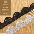 Embroidered Hollow Circular Lace Fashion New Design Wavy Edge Polyester Lace Manufacturer